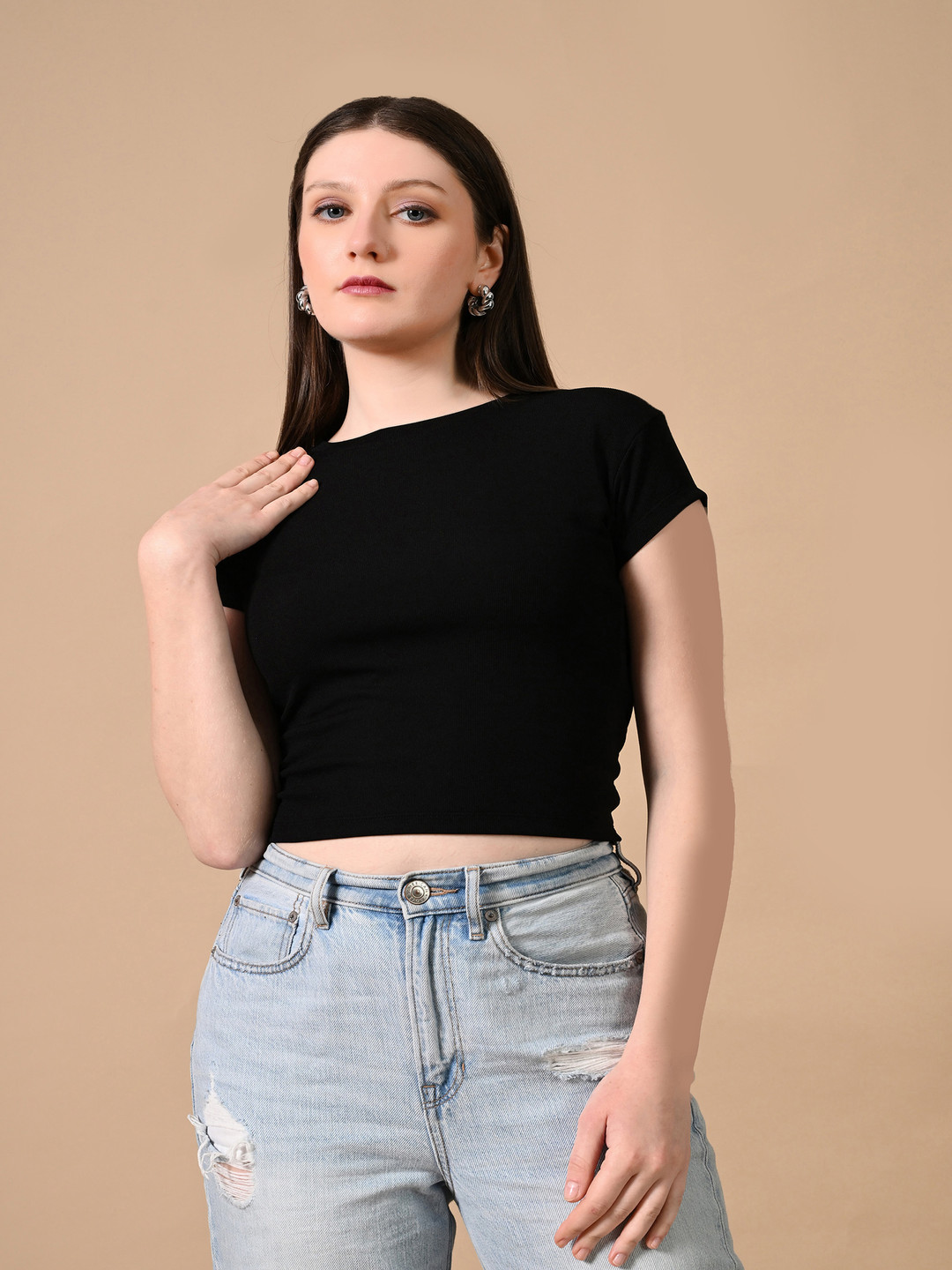 PANDORNA Black Knotted Back Summer Top