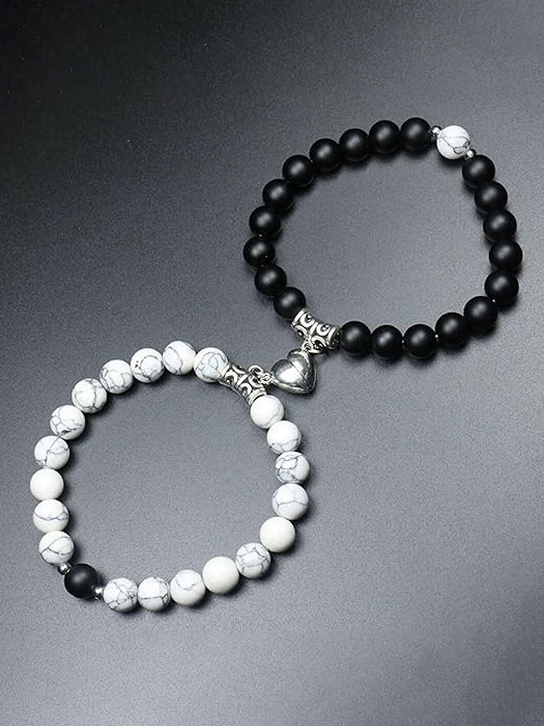 The Roadster Lifestyle Co Pack Of 2 Stone Studded & Beaded Bracelet