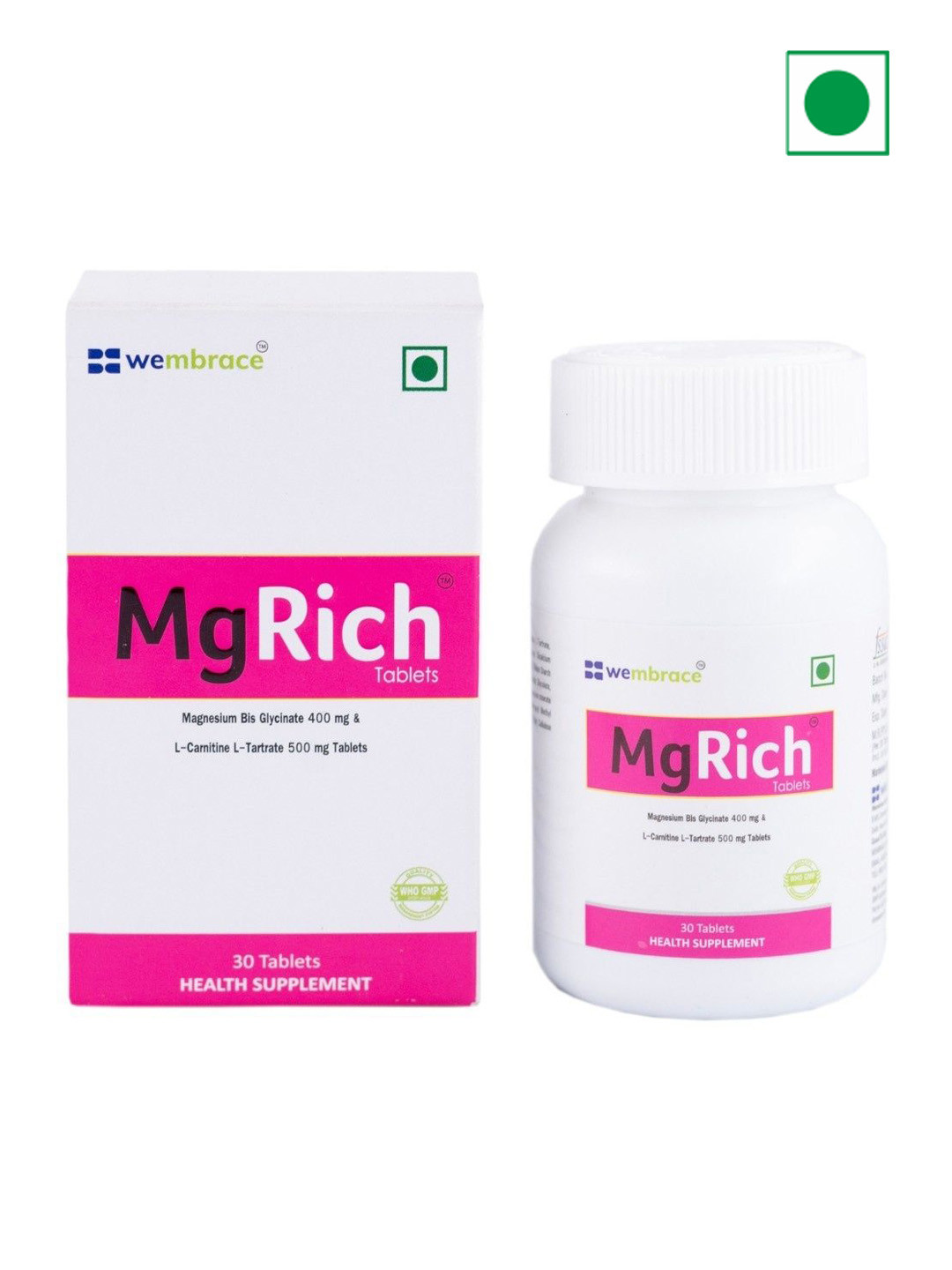 MG Rich Magnesium Bisglycinate &  L-Carnitine  Absorption & Immunity - 30 Tablets