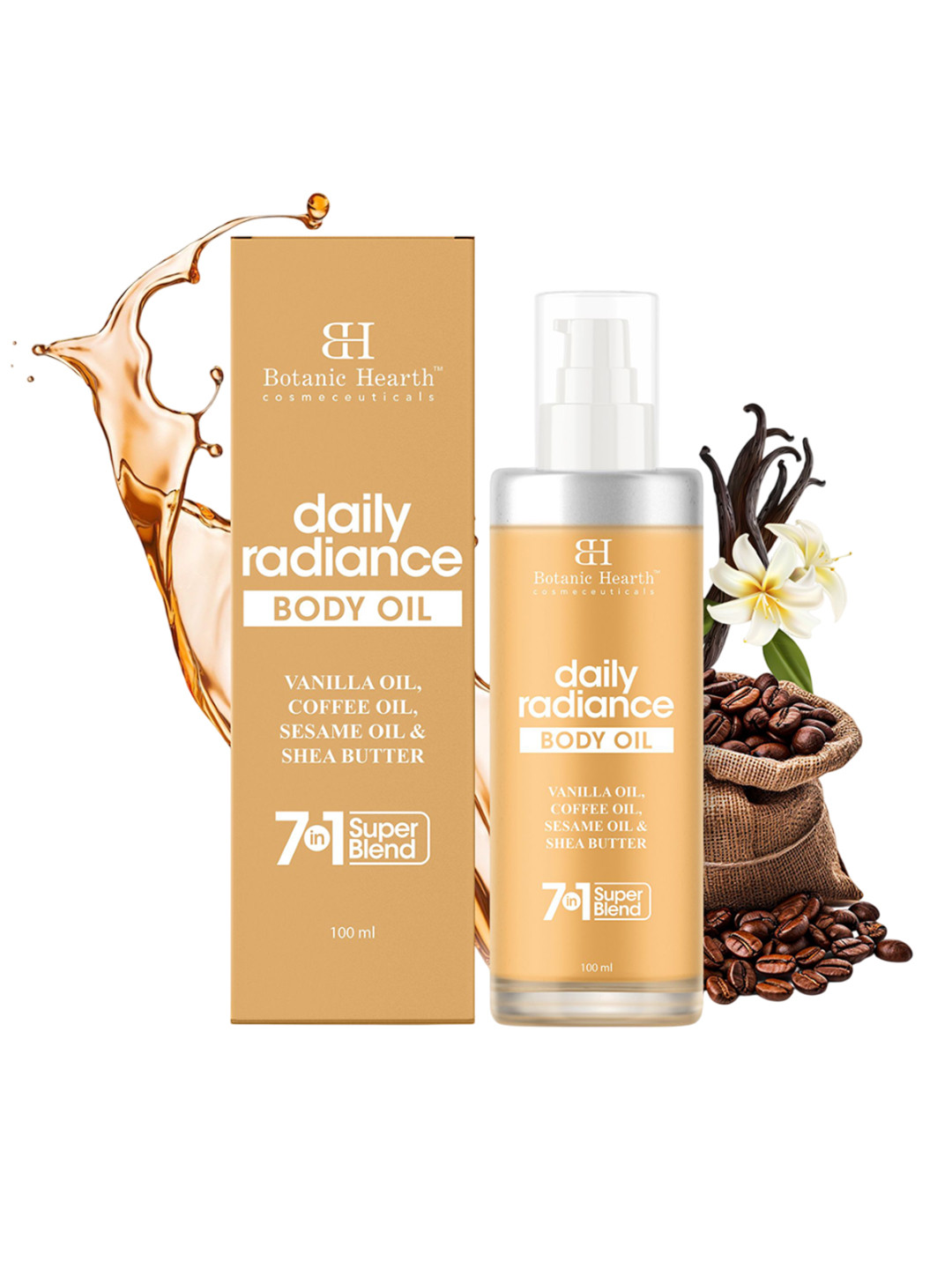 Botanic Hearth Shea Butter 7 In 1 Super Blend Hearth Daily Radiance Body Oil -100 ml