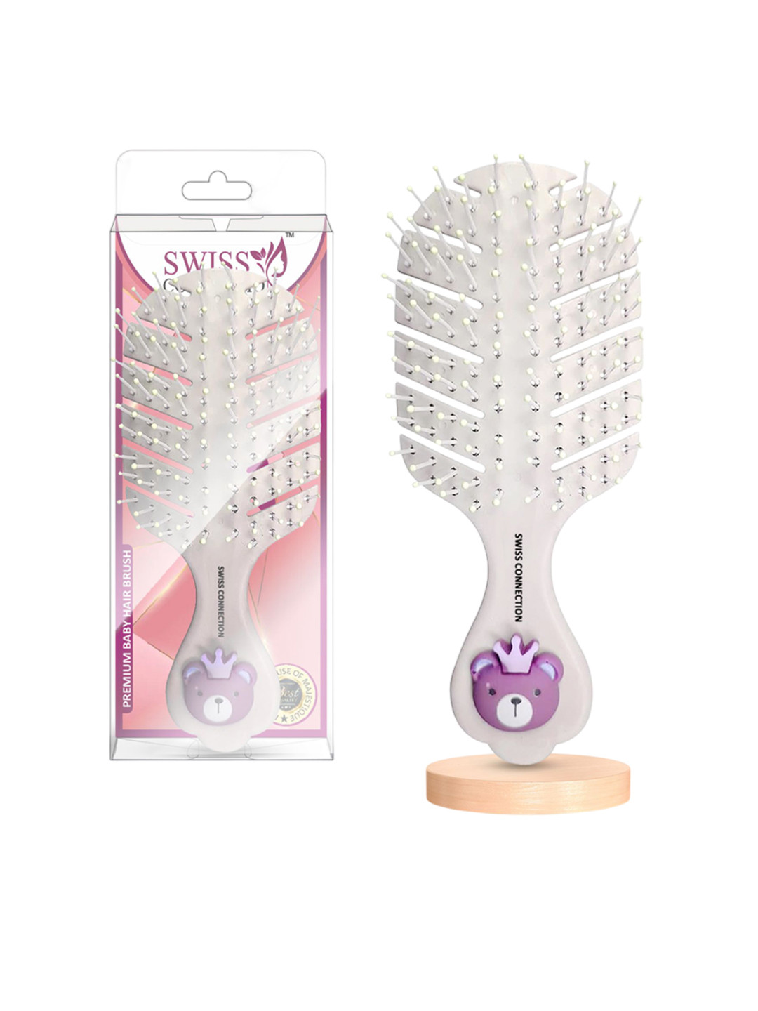 Swiss Connection Baby Bio-Friendly Mini Detangling Hair Brush 143 White