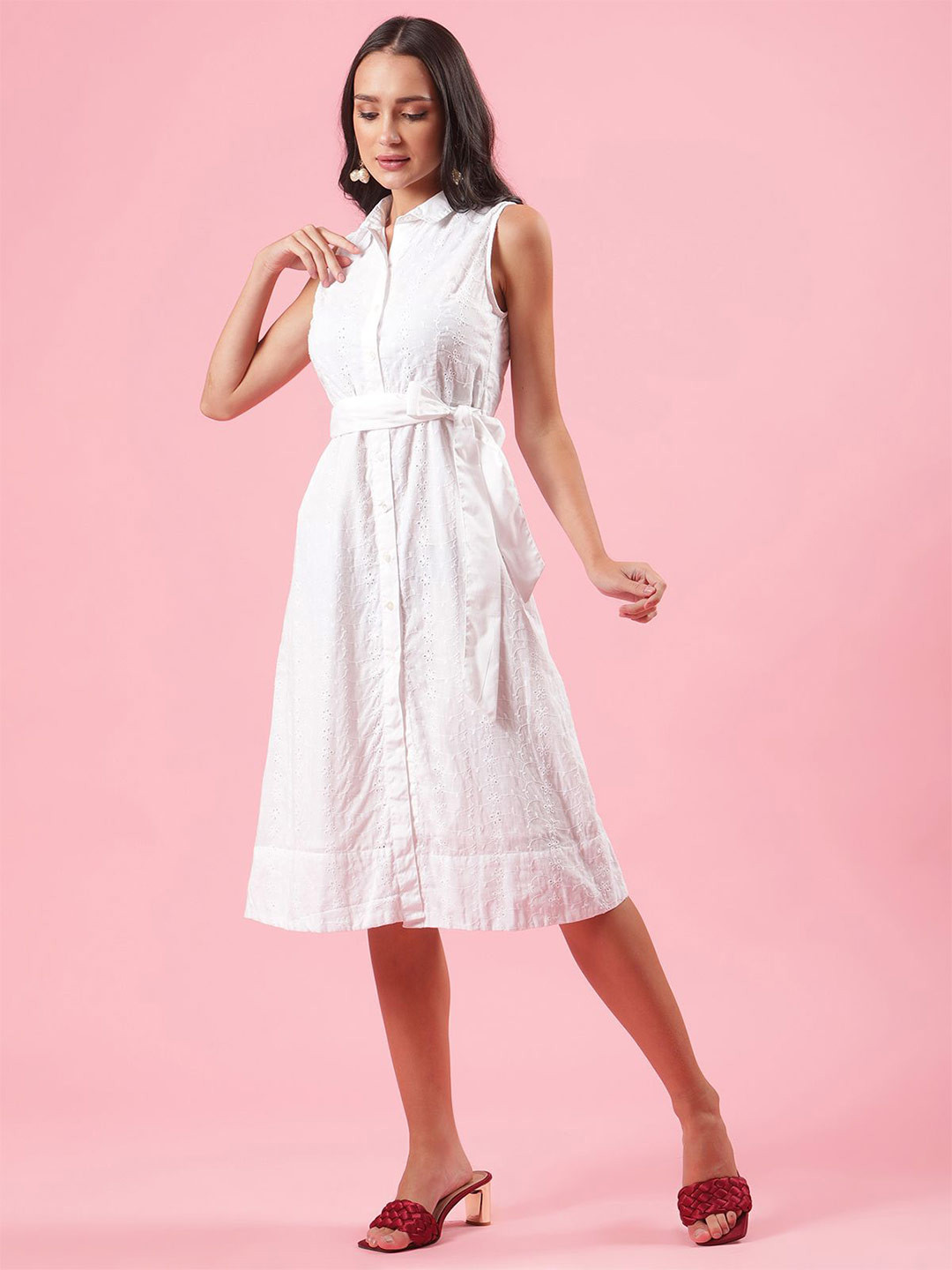 Shades of Sabi Fit & Flare Midi Dress
