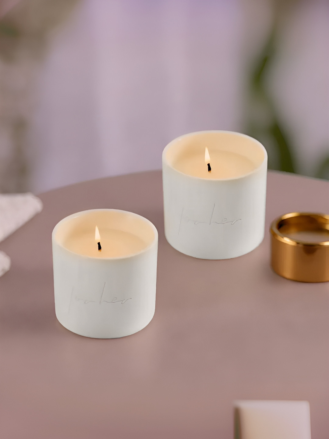 The Better Home Sea of Roses Aroma 2Pcs White Peach Oolong (Fruity and Earthy) Jar Candles