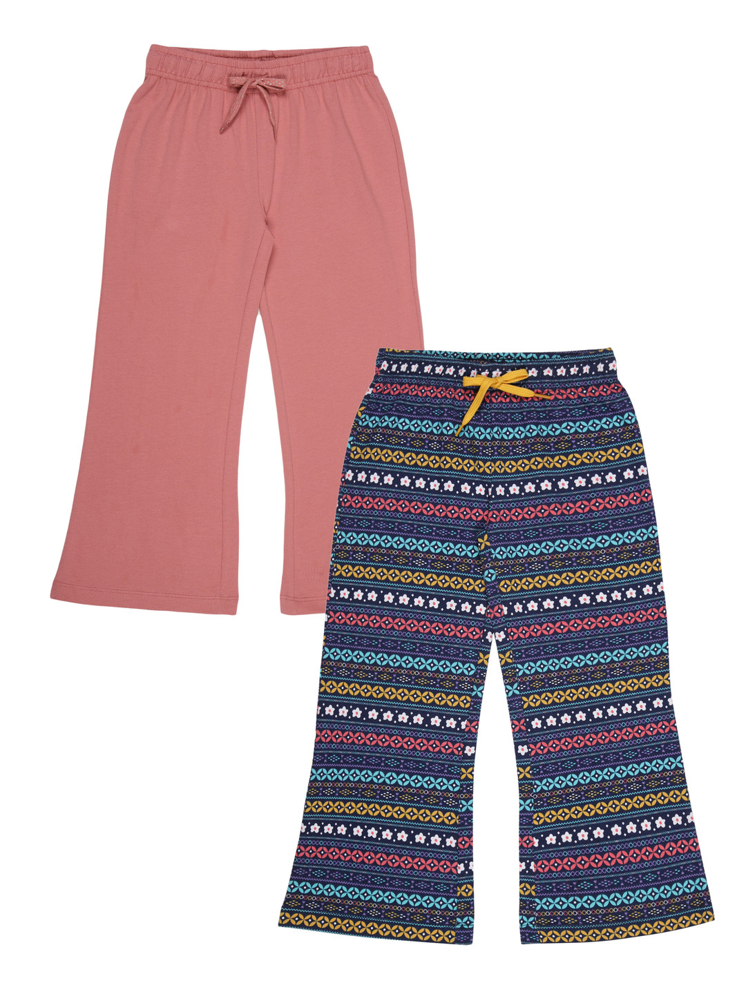 PLUM TREE Pack Of 2 Pure Cotton Mid-Rise Track Pants