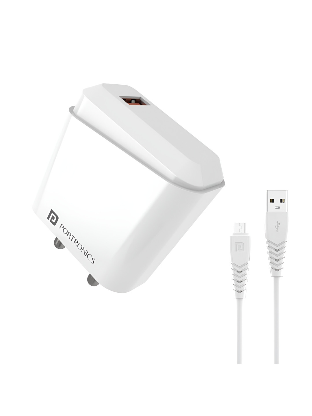 Portronics Adapto 40 M, 18w 3A Mach USB Fast Charging Adaptor Comes With 1M Micro USB