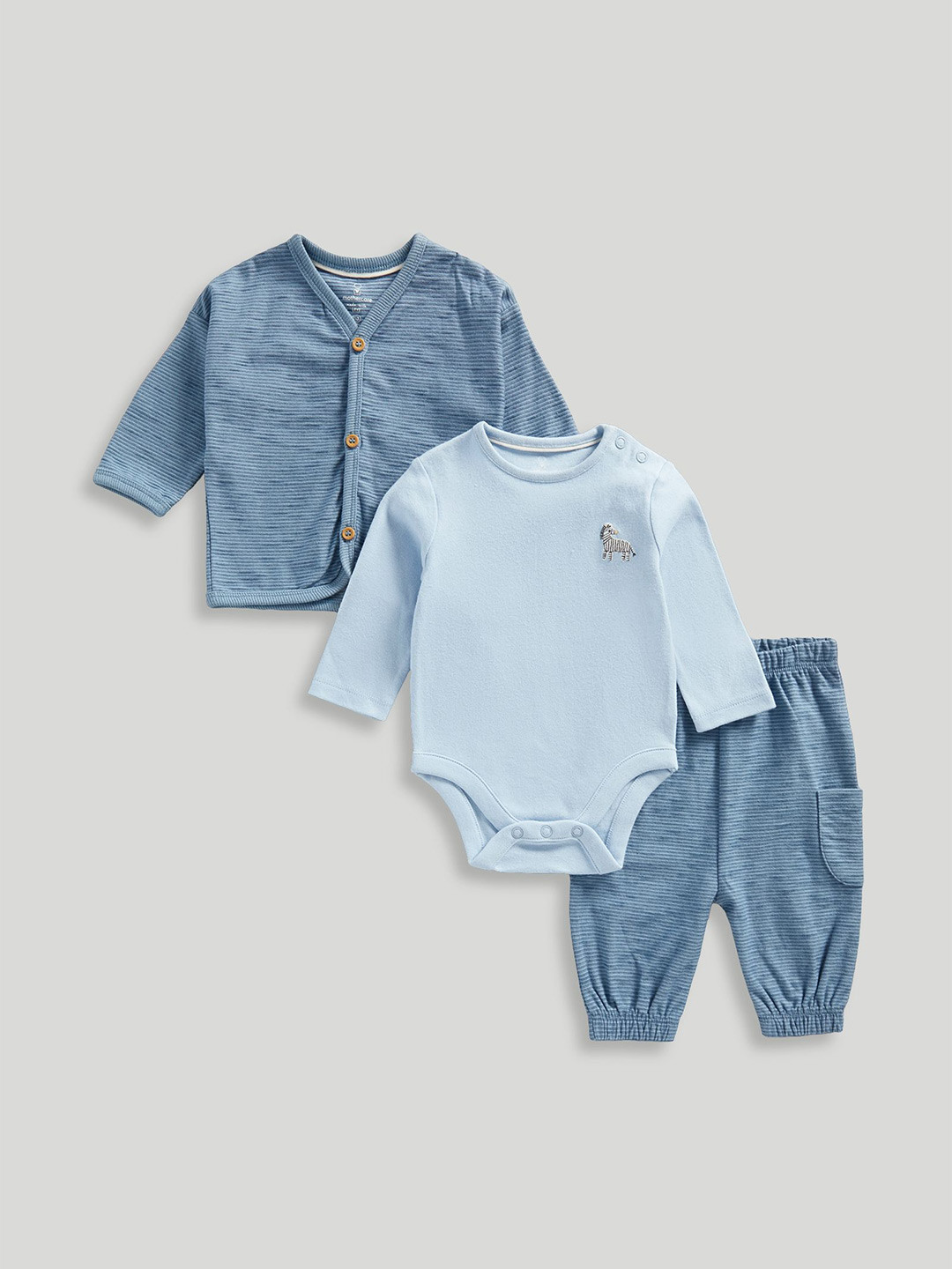 mothercare Boys Contemporary Pure Cotton 3-Piece Outfit Gift Set