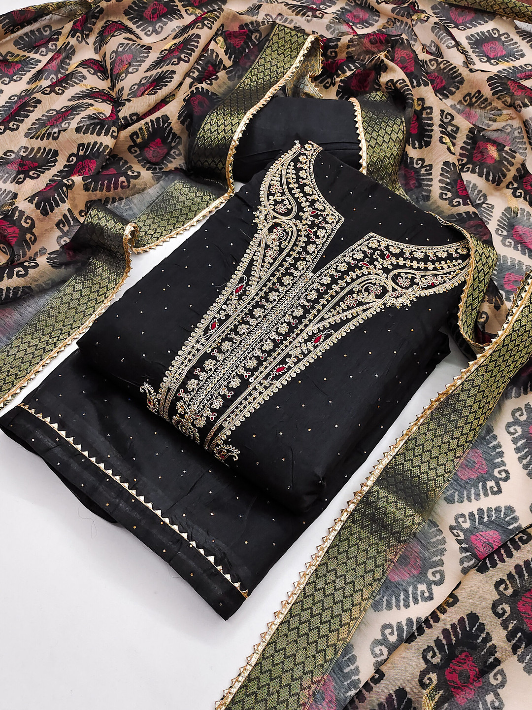 TAVAS Embroidered Unstitched Dress Material