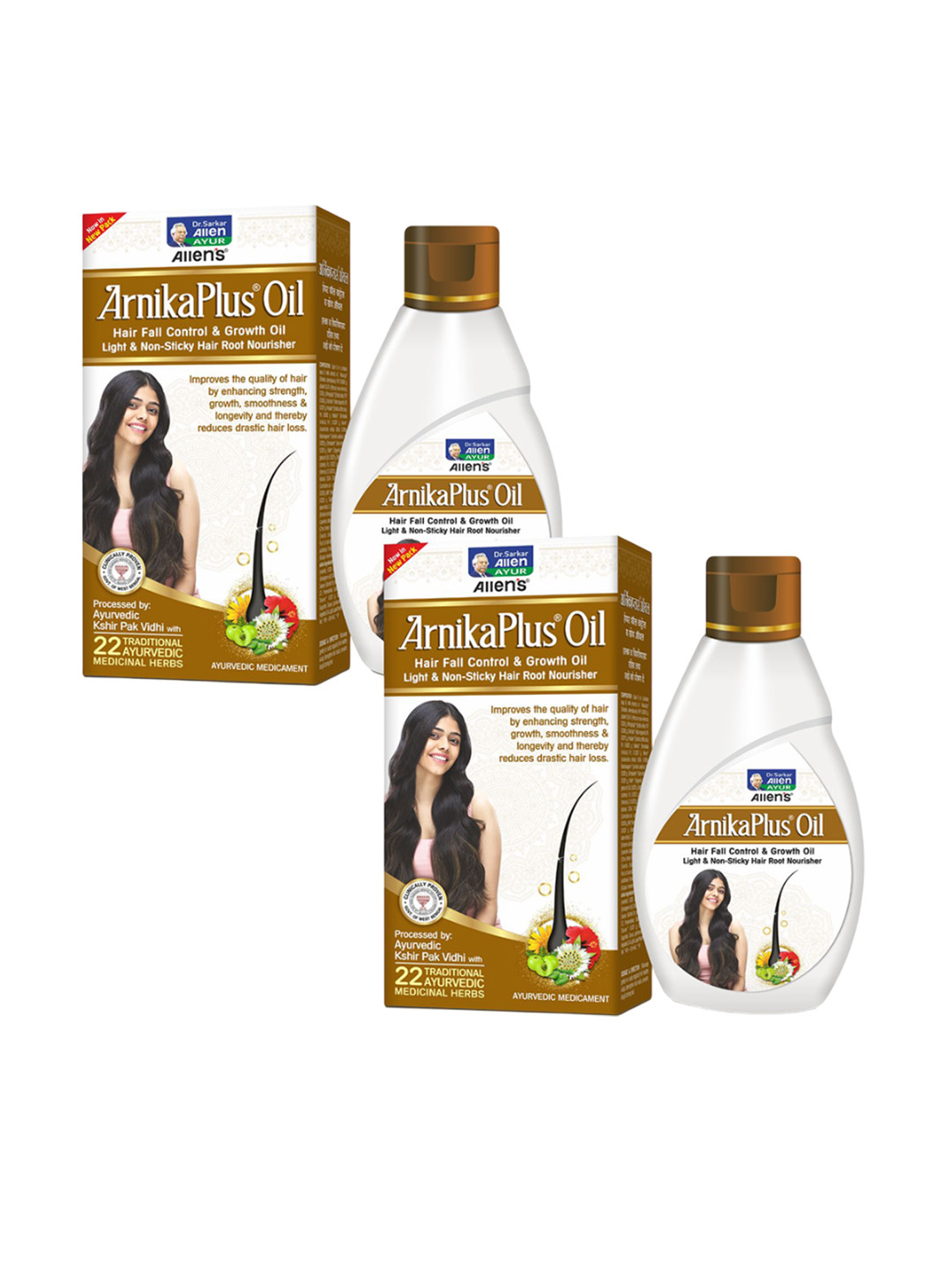 ALLEN Set Of 2 ArnikaPlus Oil Scalp & Hair Root Nourisher - 100 ml Each