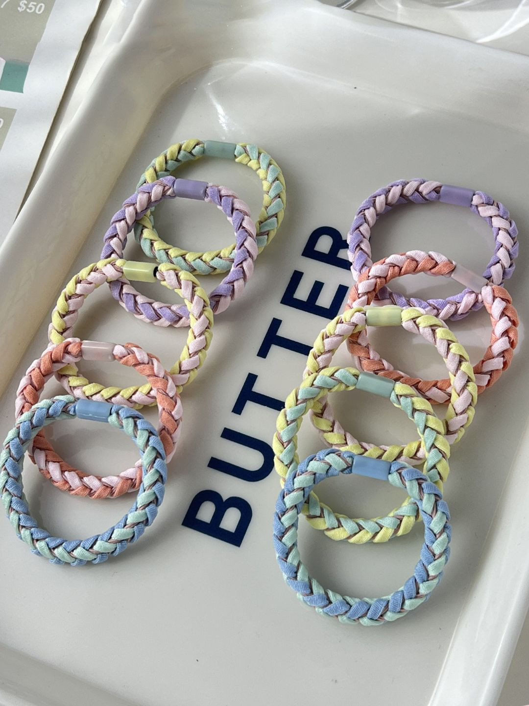 LYKAA Set of 12 Assorted Braided Hair Rubber Bands Scunchies