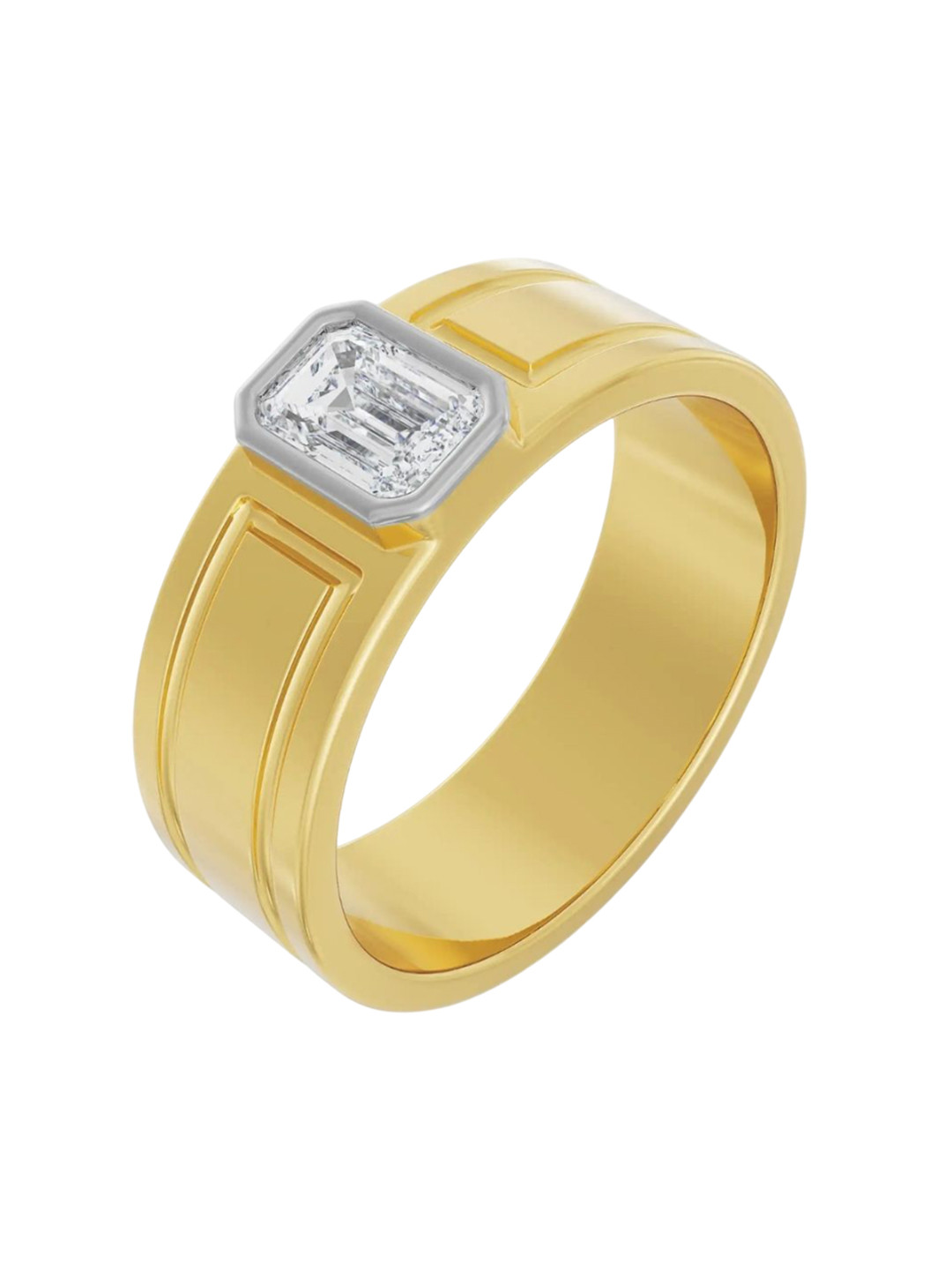 Emori Alpha Wedding forMen's Lab Diamond Ring in 18KT Gold