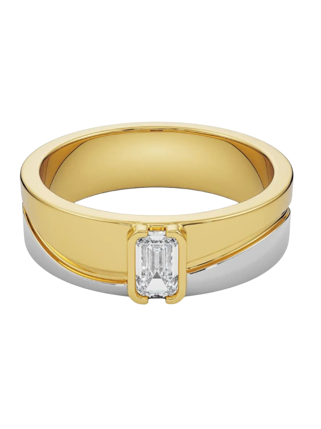 Emori Timeless Emerald Men Men Lab Diamond in 14KT Gold Ring