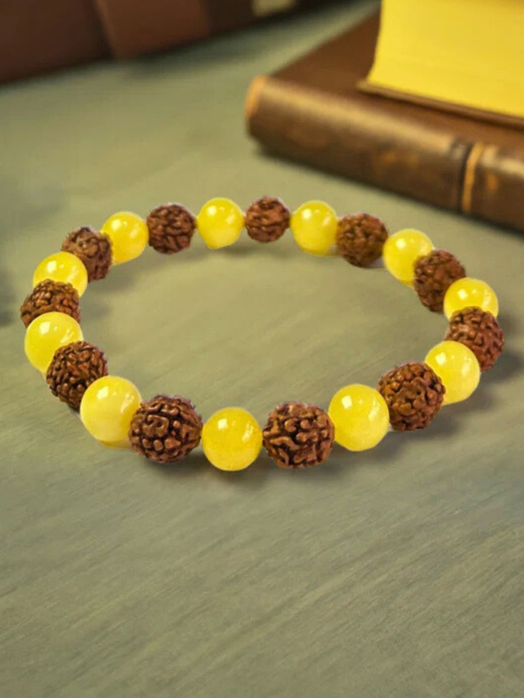 The Roadster Lifestyle Co Men Natural Rudraksha Stretchable Bracelet