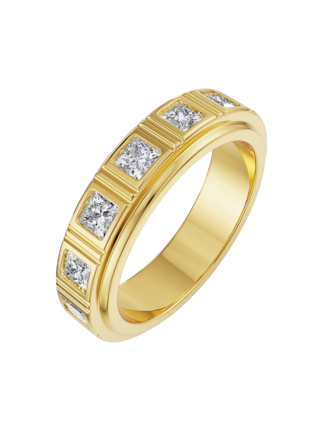 Emori Men's Princess Cut Lab Diamond Band in 18KT Gold