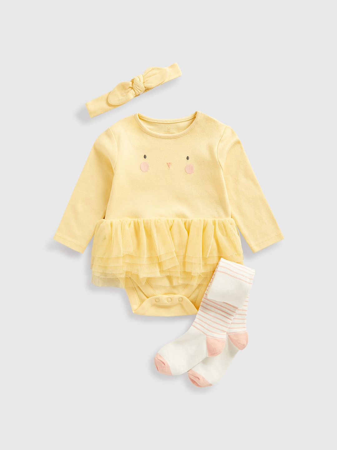 Mothercare Infant Girls Bodysuit With Headband &Tights