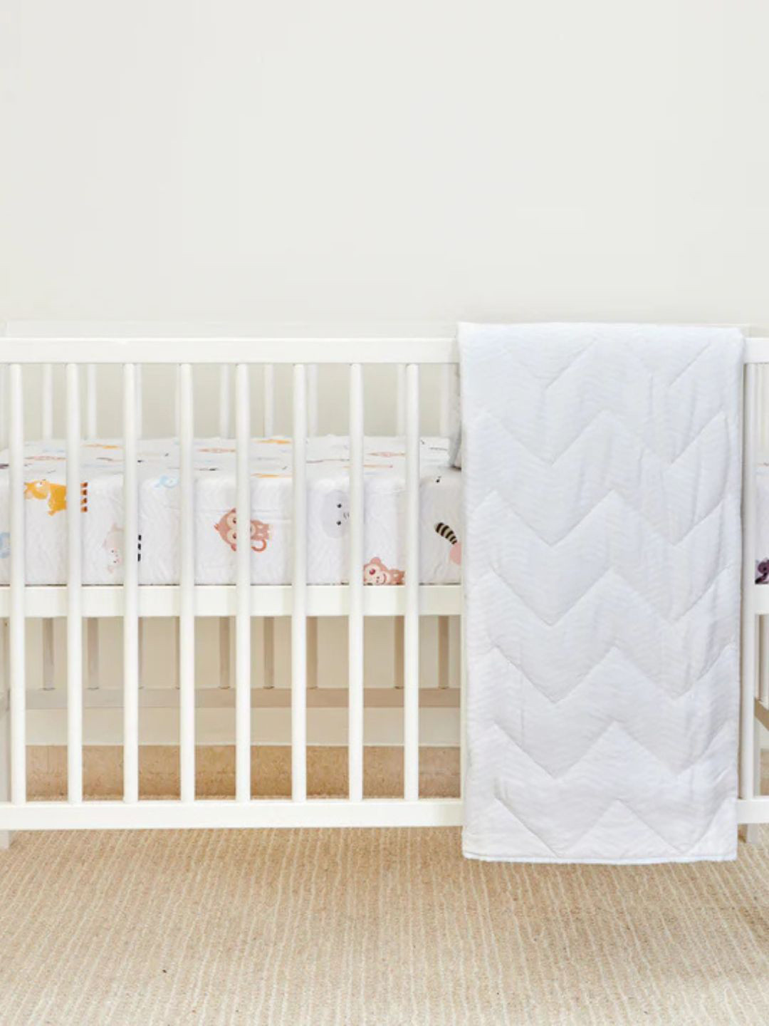 WAXWINGO Kids Friends Cot Set Quilt Fitted Sheet With Pillow & Bolster Insert