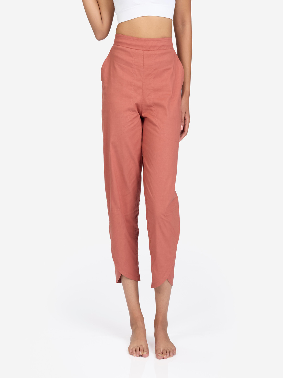 Decathlon KIMJALY - Light Brown Women Mid Rise Straight Yoga Pants