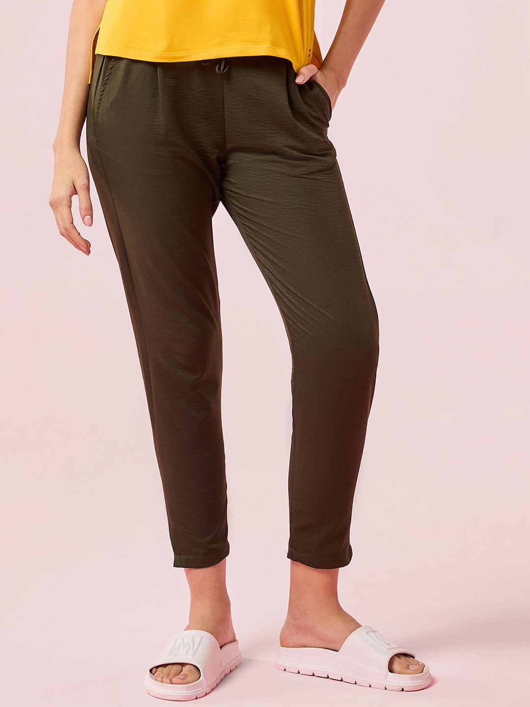 Enamor Relaxed Fit Mid Rise Regular Length Pleated Pull-On Lounge Pant