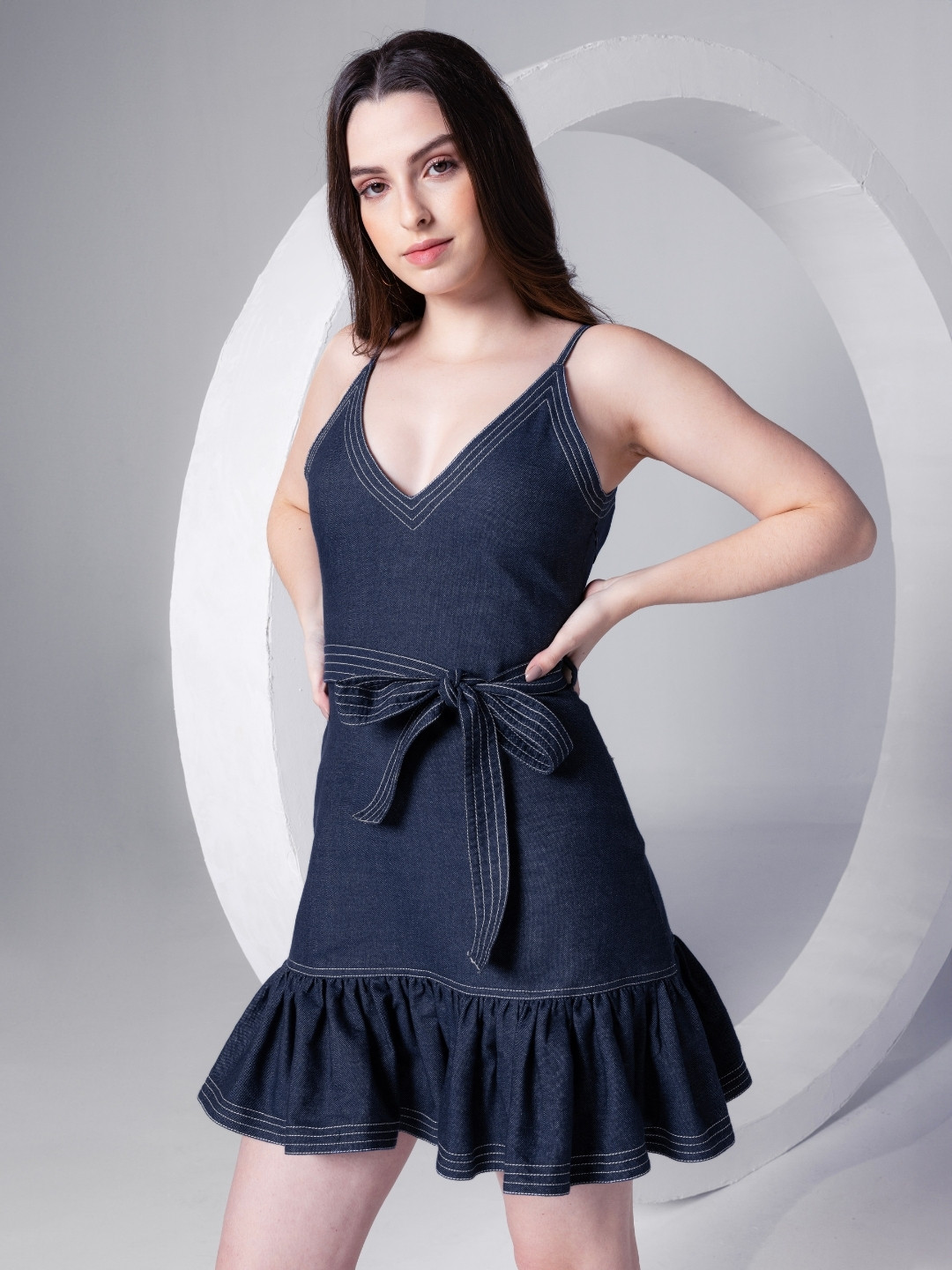 JULO Denim Sheath Mini Dress
