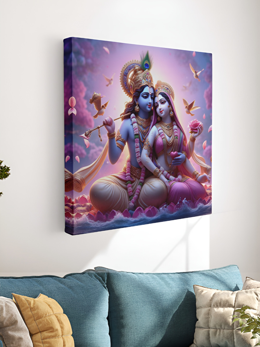 Myntra Elegant Homes Radha krishna Canvas Wall Square Paintings Wall Art - 30 x 30 in