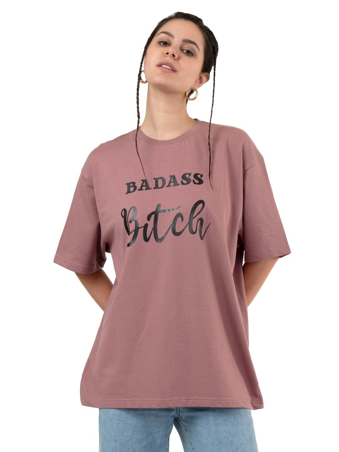 RHINO CULT Women Printed V-Neck T-shirt