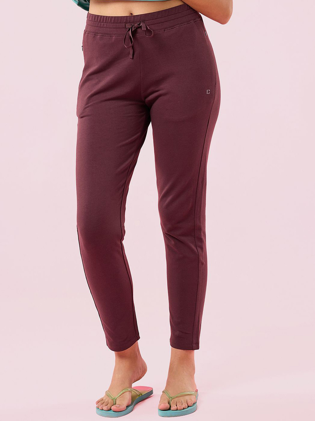 Enamor Slim Fit Mid Rise Ankle length Straight-Leg Lounge Pants
