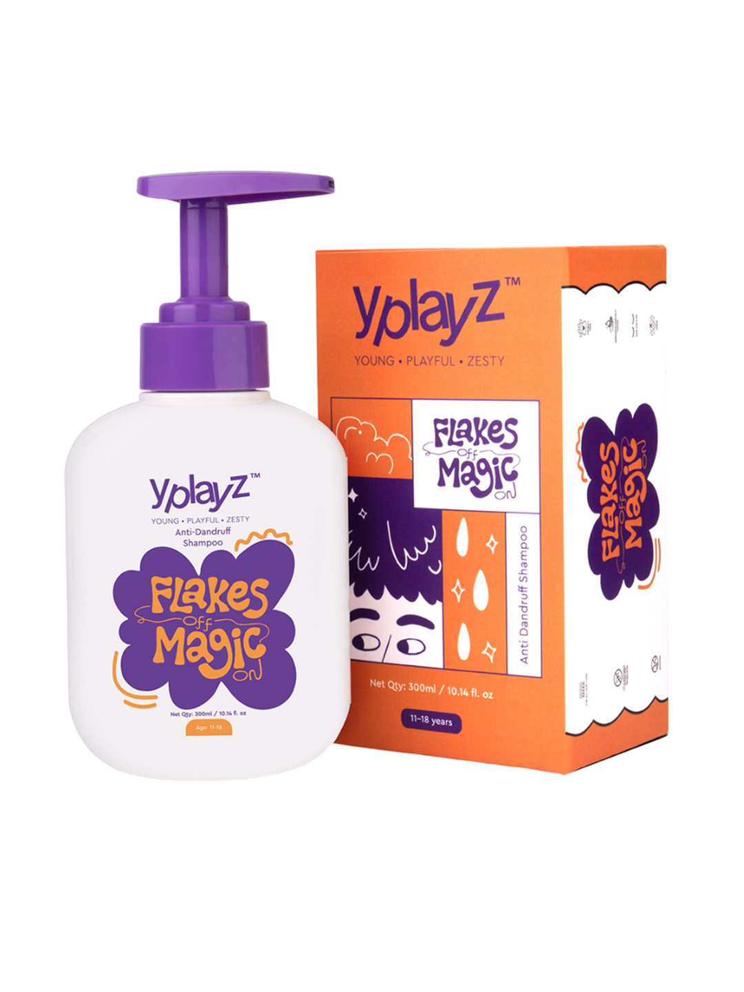YplayZ Flakes Off Magic On Anti-Dandruff Shampoo - Hydrates Flaky Scalp - 300 ml