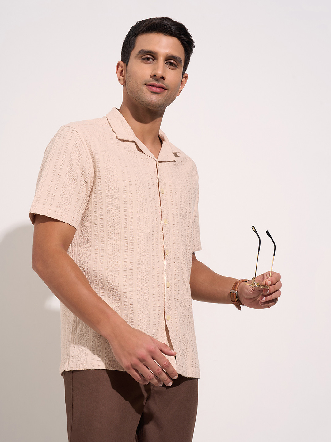 Peregrine by Pantaloons Men Grid Tattersall Checks Opaque Casual Shirt