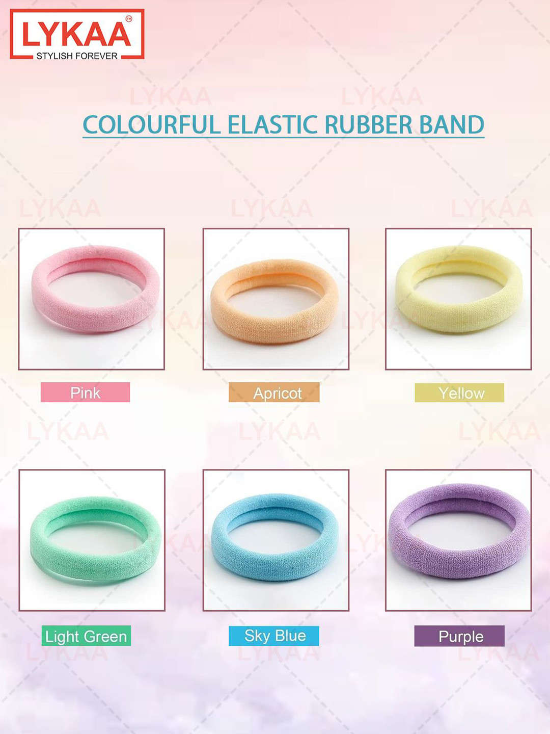 LYKAA Set of 20 Assorted Soft & Stretchable Cotton Elastic Rubber Bands