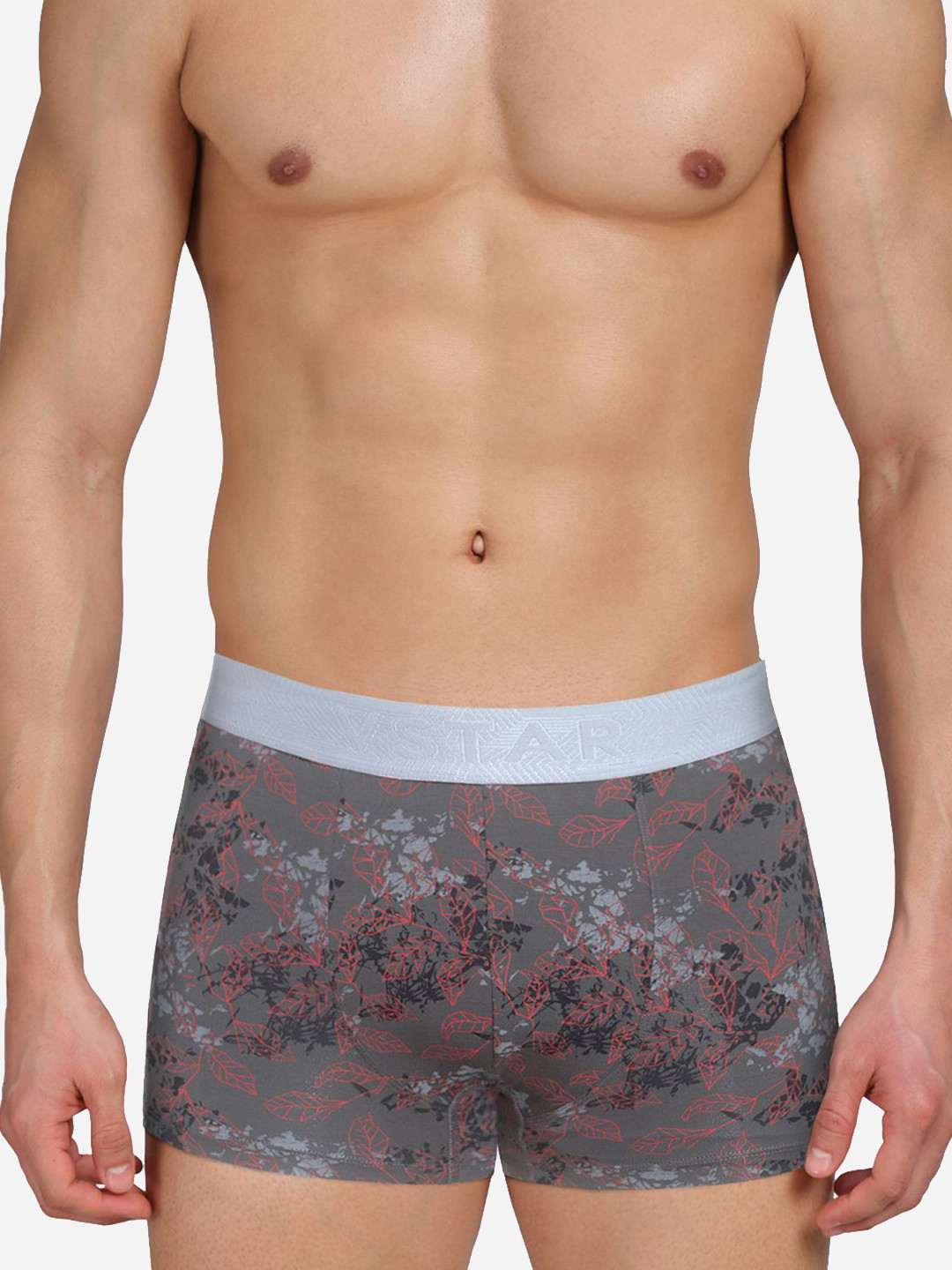 VStar Printed Breathable 4-Way Stretchable Antibacterial Short Trunk - CB 09-GREY