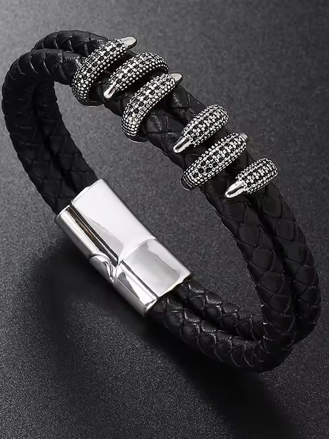 The Roadster Lifestyle Co Men Leather Armlet Bracelet
