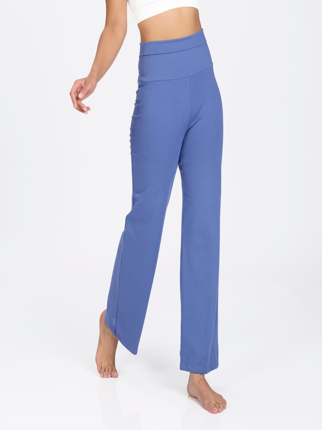 Decathlon KIMJALY - Blue Women Cotton Regular-Fit Yoga Pants