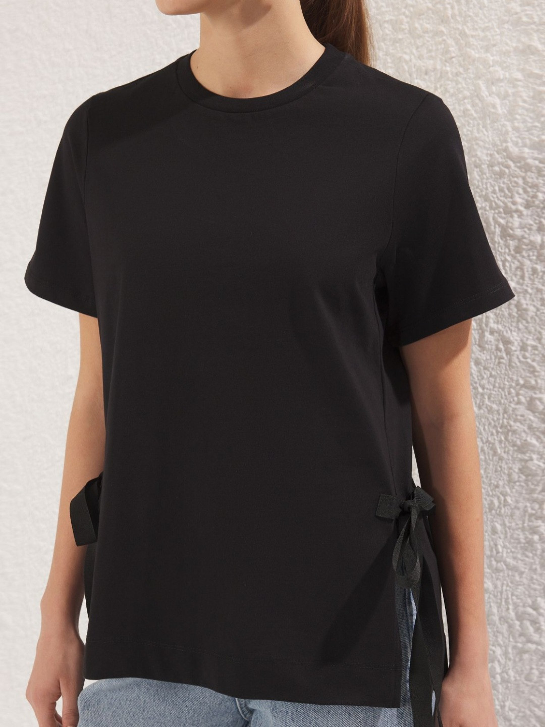 Trendyol Women Biker Mandarin Collar Pockets T-shirt