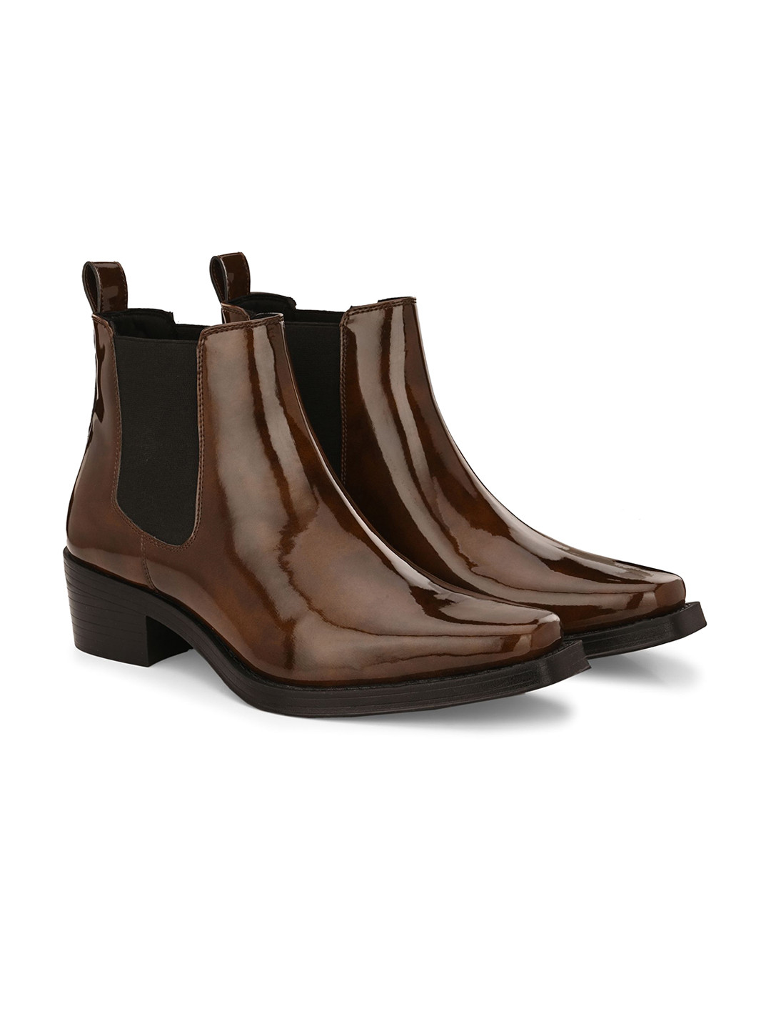Delize Men Cowboy Cuba-Heeled Ankle Boots