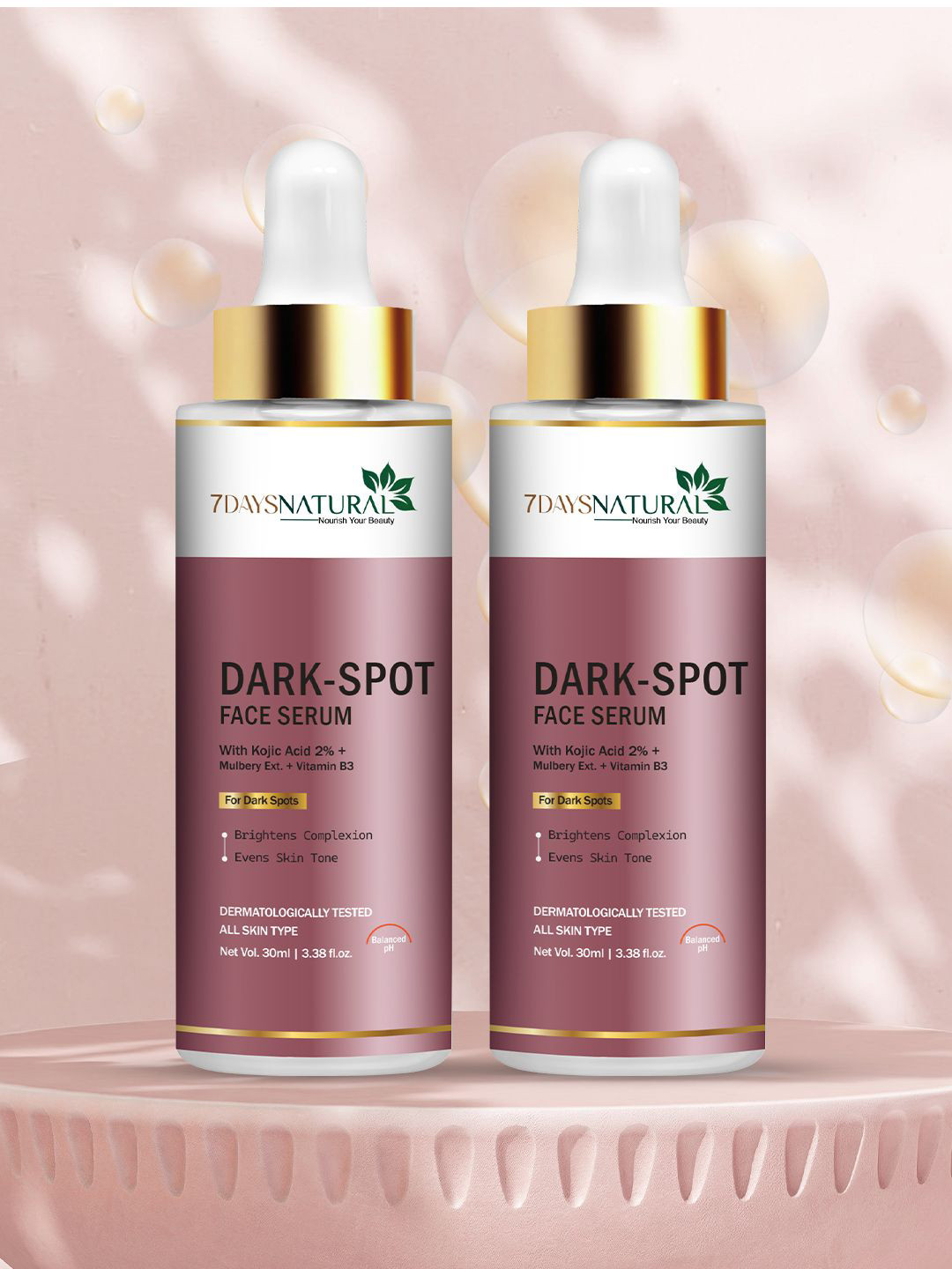 7DAYSNATURAL Natural Nourish Your Beauty Set Of 2 Dark-Spot Face Serum - 30 ml Each
