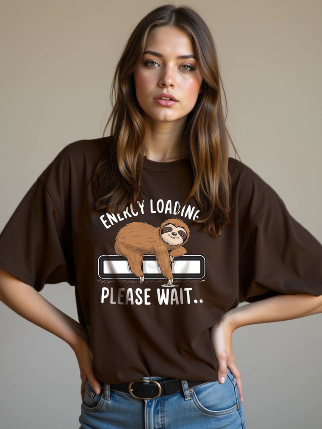 TOGS & TERRE Women Typography Printed Organic Cotton Oversized T-shirt