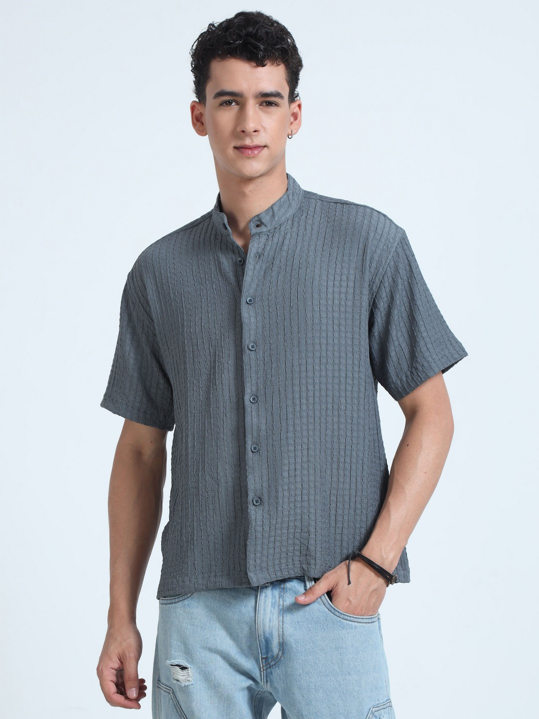 THE BEETEL HOUSE Men Relaxed Floruit Popcorn Texture Casual Shirt