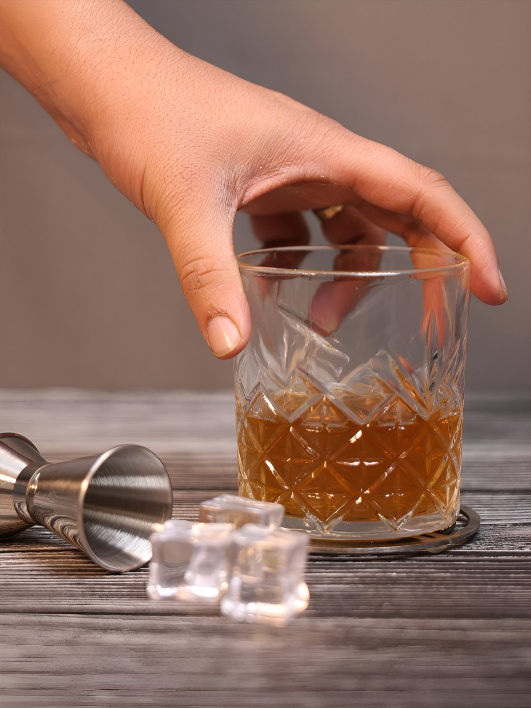 SMOKEY COCKTAIL Set Of 6 Square Whiskey Premium Glass