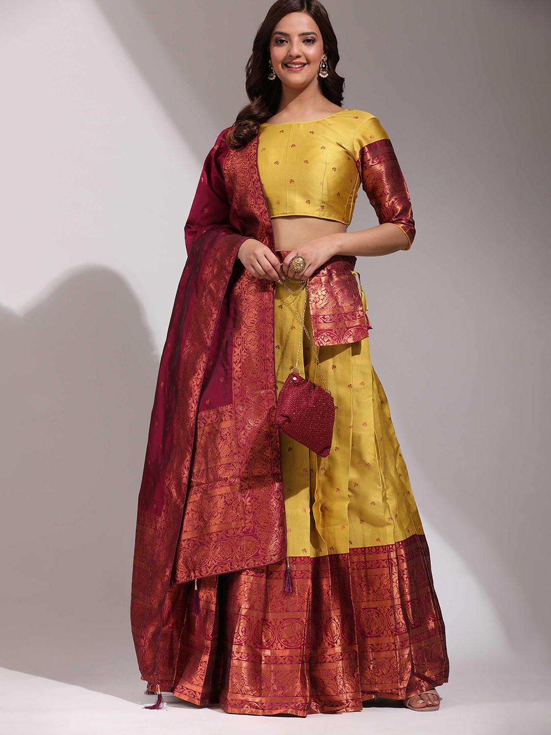 Payu Semi-Stitched Lehenga & Unstitched Blouse With Dupatta