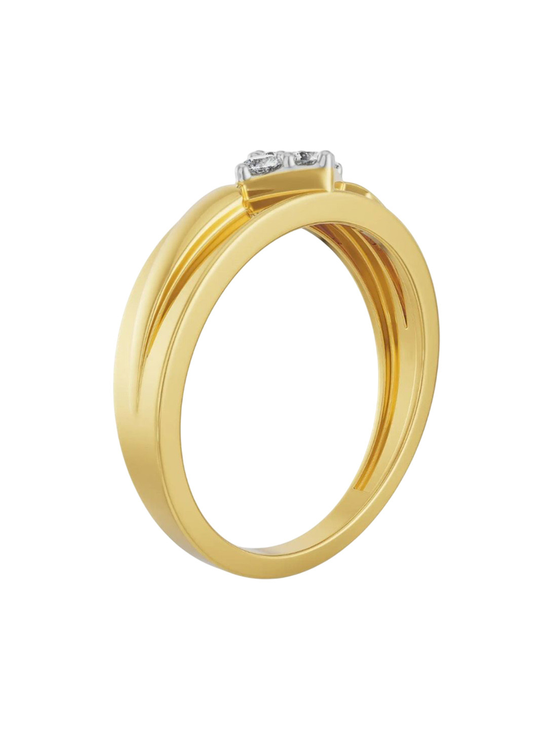 Emori Rhombus Quad Wedding Men Lab Diamond Ring in 18KT Gold