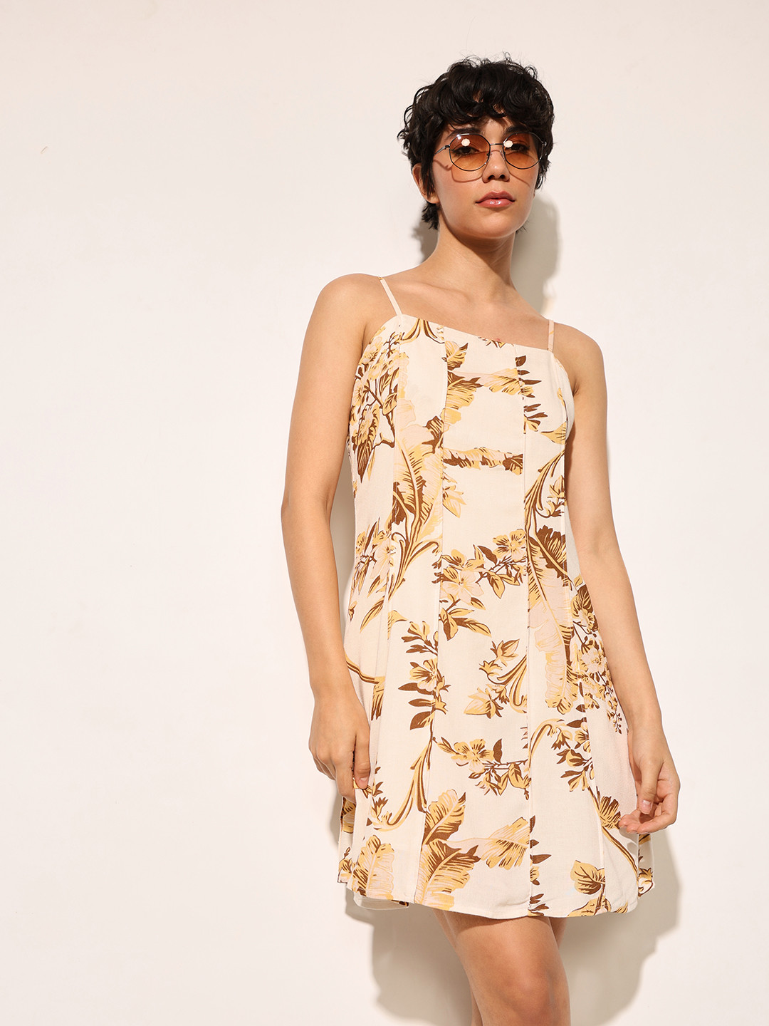 ONLY Floral Print Fit & Flare Mini Dress