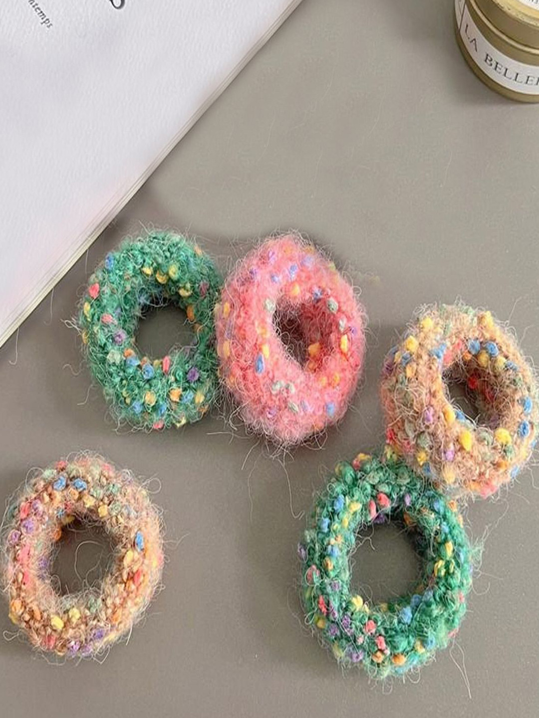 LYKAA Set of 5 Assorted Soft Stretchable Ball Rubber Bands scrunchies