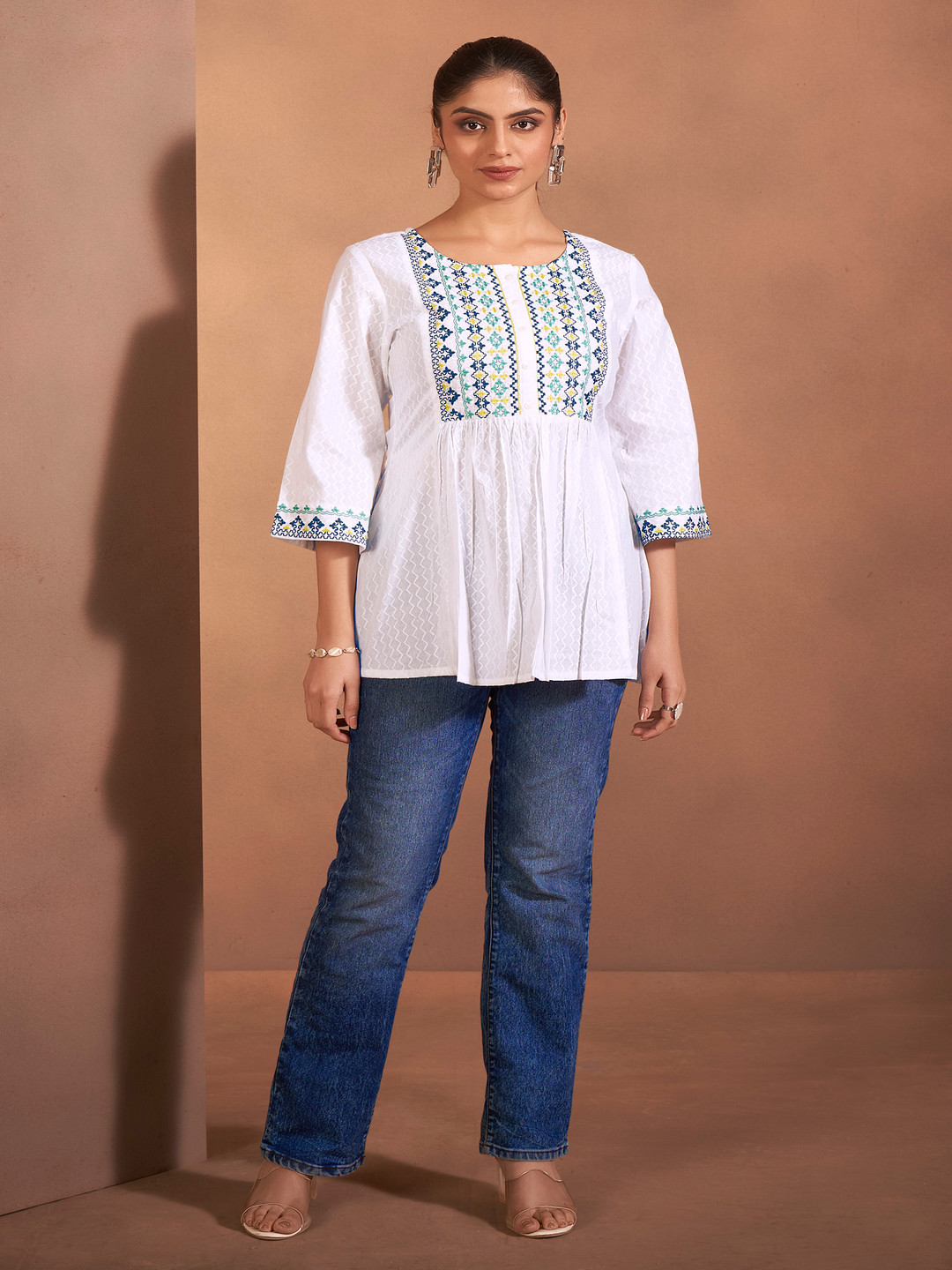 Anouk Women Ethnic Motifs Embroidered Summer Sheers Kurta