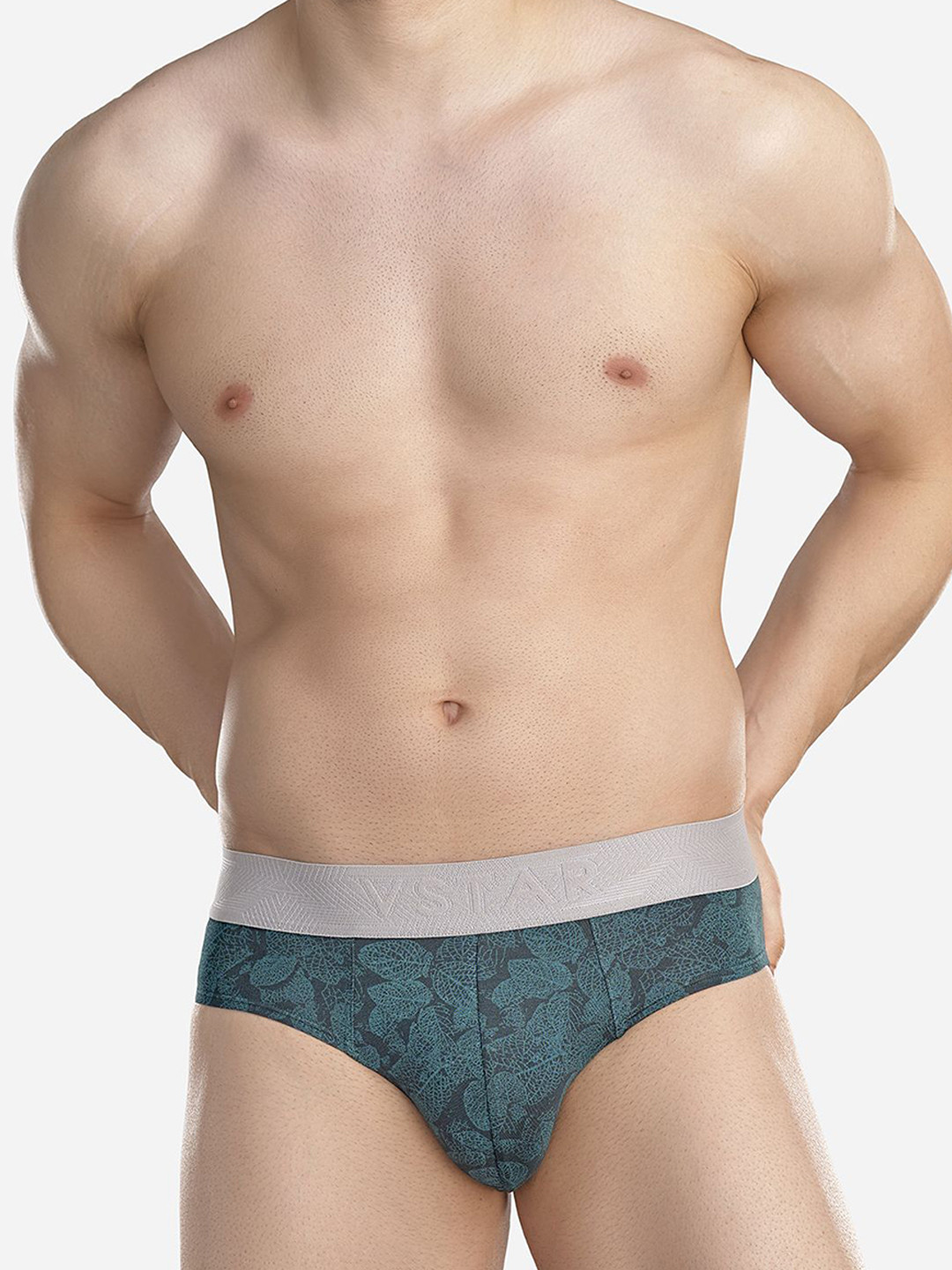 VStar Printed Anti Bacterial Hipster Briefs CB 08-TEAL