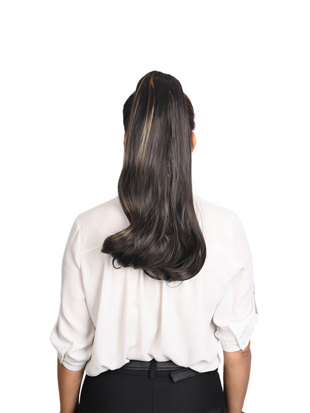EL CABELL Clip In Curly Ponytail Hair Extension Brown 20 Inch