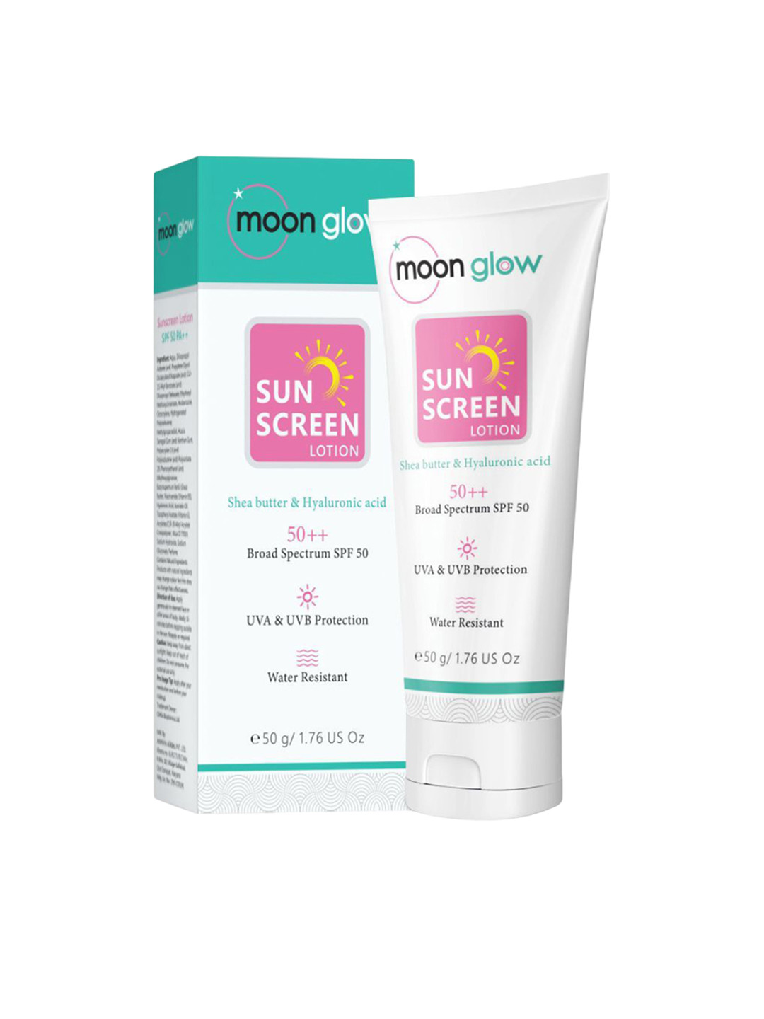 Moon Glow Shea Butter & Hyaluronic Acid SPF 50 PA+++ Sunscreen Lotion - 50 g