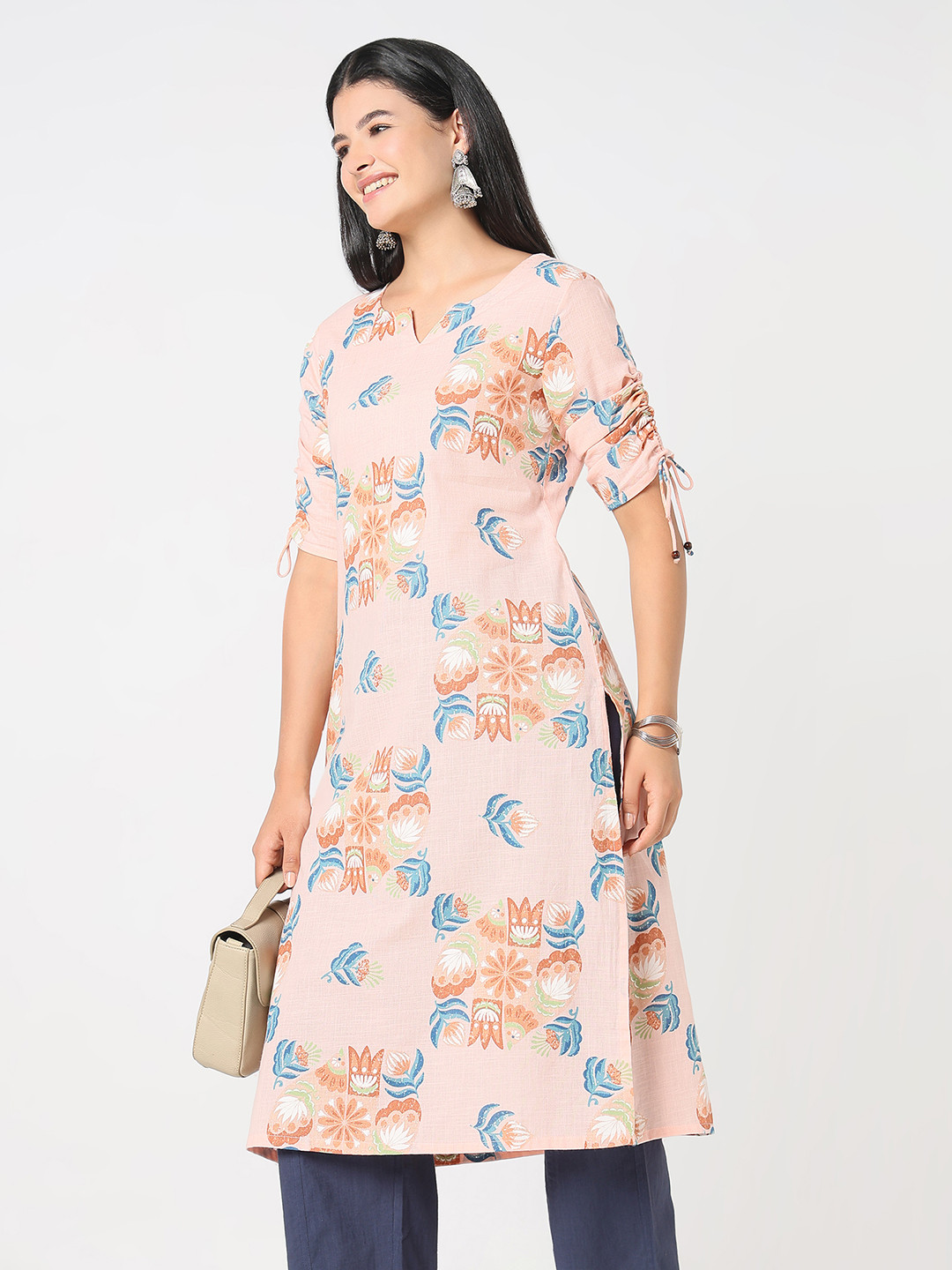 R&B Women Ethnic Motifs Printed Patchwork Kurta