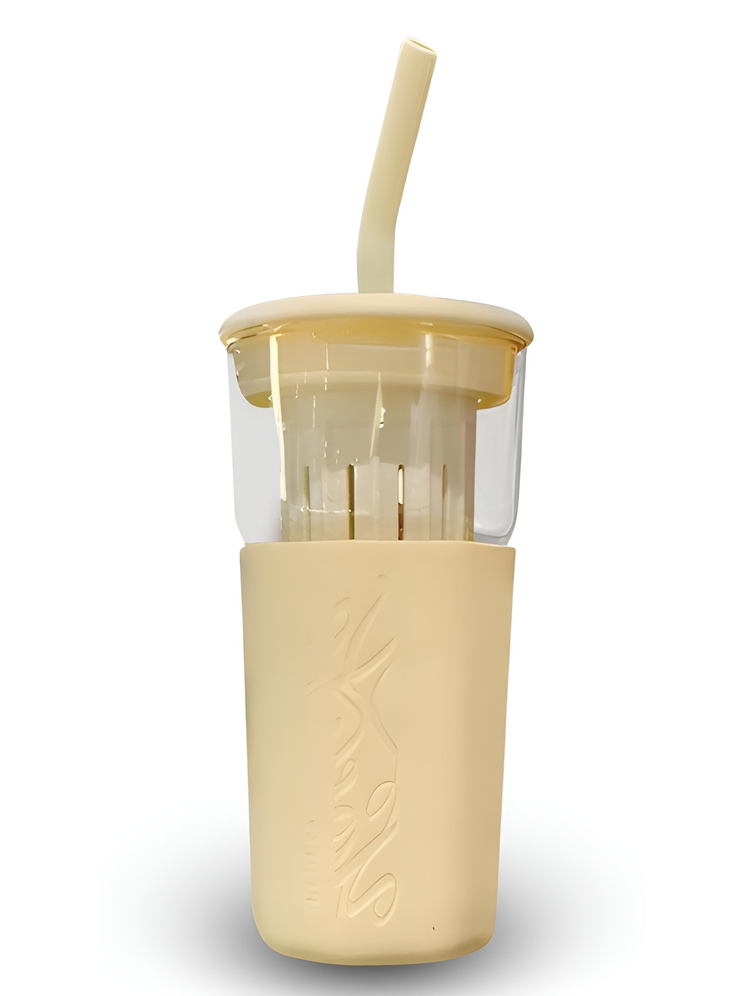 YELONA Beige Solid Glass Double Wall Vacuum Infuser - 450ml