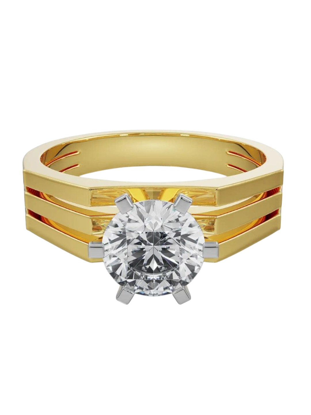 Emori Bold Solitaire Men's Lab Diamond in 14KT Gold Ring