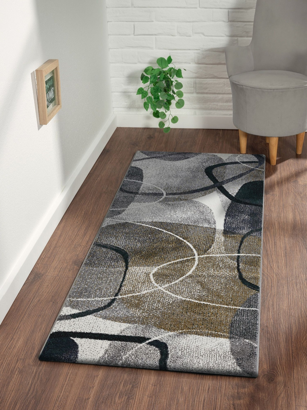 OBSESSIONS  Teal & Brown Rectangle Bed Runner