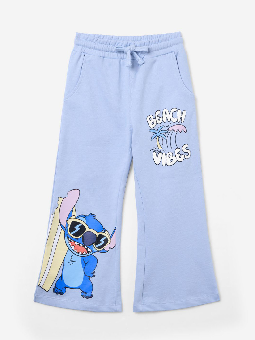 The Souled Store Girls Lilo & Stitch Beach Vibes Printed Pure Cotton Joggers